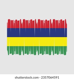 Mauritius flag with brush stroke vector Illustration