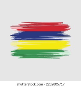Ilustración del vector del pincel de bandera de Mauricio