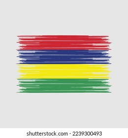 Mauritius Flag Brush Vector Illustration