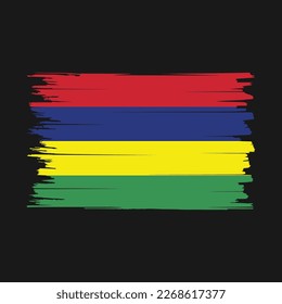 Mauritius Flag Brush Vector Illustration