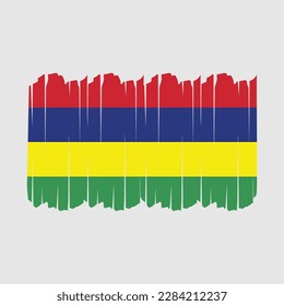 Mauritius Flag Brush Vector Illustration