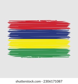 Ilustración del vector del pincel de bandera de Mauricio