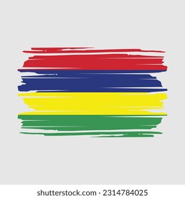 Ilustración del vector del pincel de bandera de Mauricio