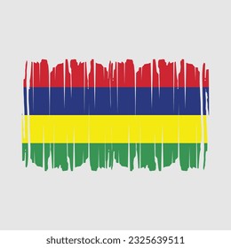 Ilustración del vector del pincel de bandera de Mauricio