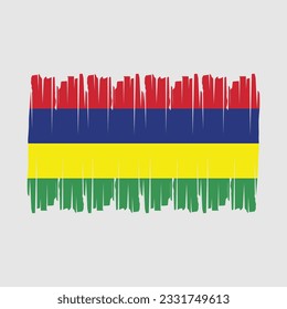 Ilustración del vector del pincel de bandera de Mauricio