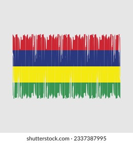 Mauritius Flag Brush Vector Illustration