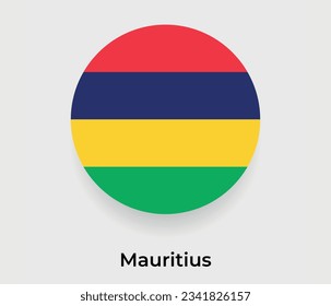 Mauritius Flaggenblase kreisrund um die Form Symbol Vektorgrafik