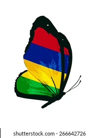 Mauritius flag butterfly - vector