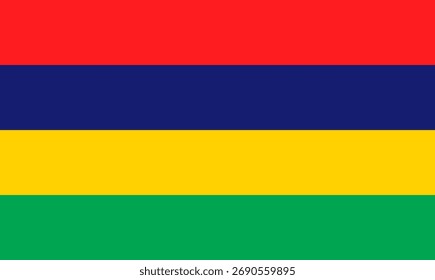 Mauritius flag design. Mauritius national flag Vector illustration. Mauritius official color flag design.