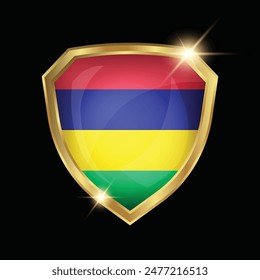 Goldenes Schild-Logo der Mauritius-Flagge