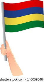 Mauritius flag in hand icon