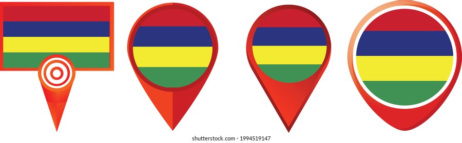 Mauritius flag icon . web icon set . icons collection. Simple vector illustration.