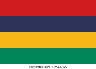 Mauritius flag. Official colors. Correct proportion