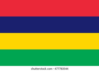 Mauritius flag, official colors and proportion correctly.