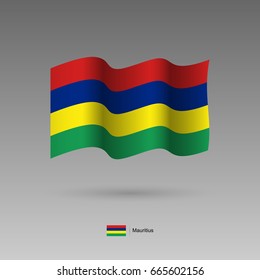 Mauritius flag. Official colors and proportion correctly. High detailed vector illustration. 3d and isometry. EPS10