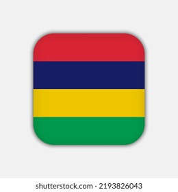 Bandera de Mauricio, colores oficiales. Ilustración vectorial.