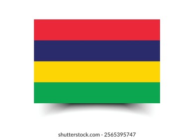 Mauritius flag official size and color standards vector illustration