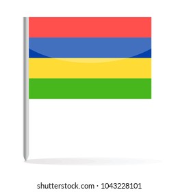 Mauritius Flag Pin Vector Icon - Illustration