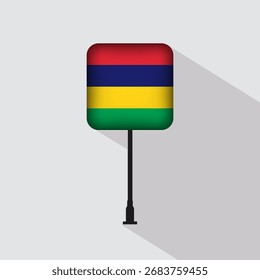 Ilustração de vetor de polo de bandeira mauriciana