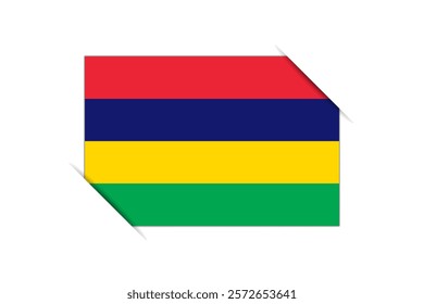 Mauritius flag - rectangle colorful flag representing a country cultural identity and heritage. The essence of national pride and unity. Attached by the corners in a paper album