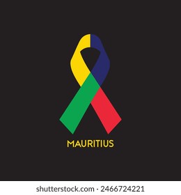  Mauritius flag ribbon design vector