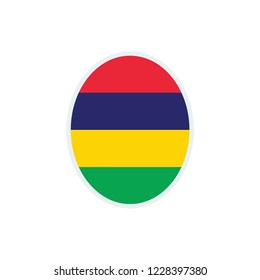 Mauritius flag. Mauritius round flag.