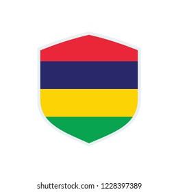 Mauritius flag. Mauritius shield flag.