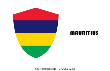 Bandeira da Maurícia em forma de escudo (emblema)