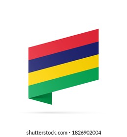 Mauritius flag state symbol isolated on background national banner. Greeting card National Independence Day of the Republic of Mauritius. Illustration banner with realistic state flag.