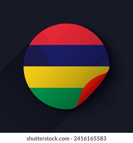 Mauritius Flag Sticker Vector Illustration