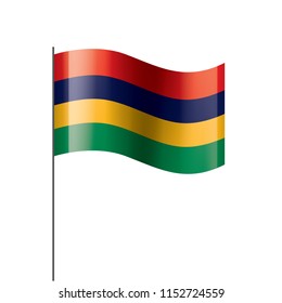 Mauritius flag, vector illustration on a white background