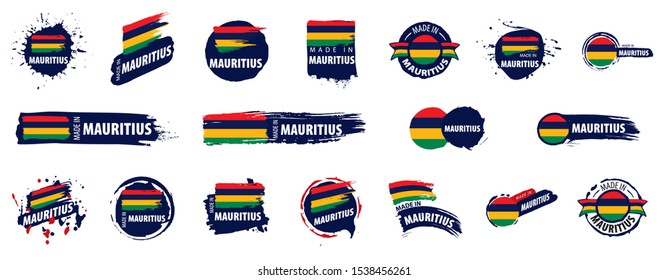 Mauritius flag, vector illustration on a white background