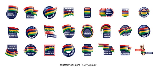 Mauritius flag, vector illustration on a white background