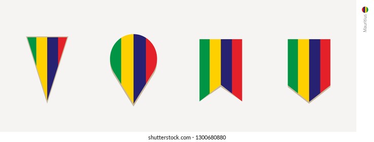 Mauritius flag in vertical design, vector illustration.