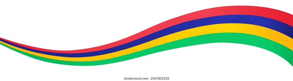 Mauritius flag wave isolated on png or transparent background. vector illustration.