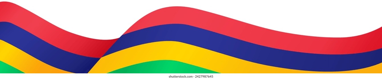 Mauritius flag wave isolated on png or transparent background. vector illustration.