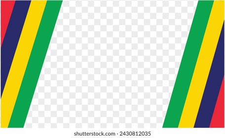 Mauritius flag wave isolated on png or transparent background. vector illustration.