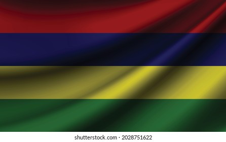 Mauritius Fahne windet. Hintergrund für patriotisches und nationales Design. Vektorgrafik
