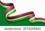 Mauritius flag wavy abstract background. Vector illustration.
