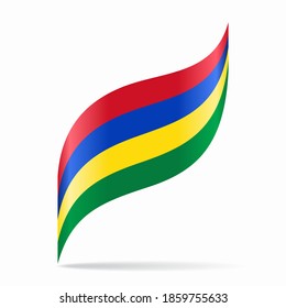 Mauritius flag wavy abstract background. Vector illustration.