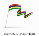 Mauritius flag wavy background layout. Vector illustration.