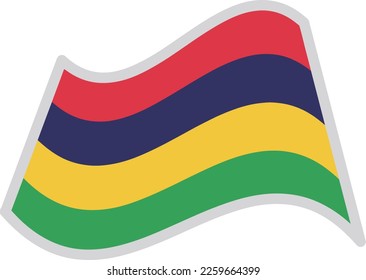 Mauritius fluttering national flag illustration vector material