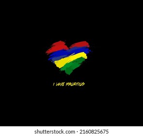 Mauritius grunge flag heart for your design