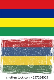 Mauritius grunge flag. Vector illustration. Grunge effect can be cleaned easily