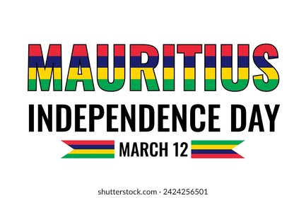 Mauritius Independence Day banner. National holiday on March 12. Vector template for typography poster, greeting card, flyer, etc