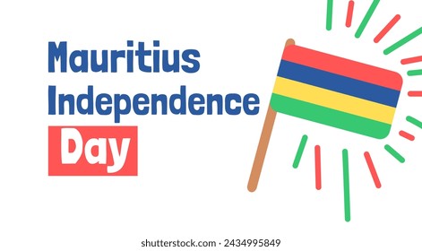 Mauritius Independence Day Celebration banner vector illustration