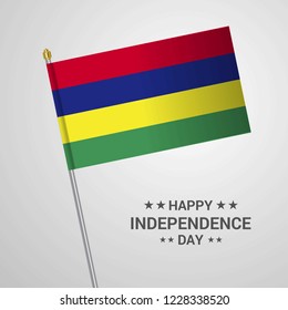 Mauritius Independence day typographic design with flag vector