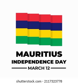 Mauritius Independence Day typography poster. national holiday on March 12. Vector template for banner, greeting card, flyer, etc.