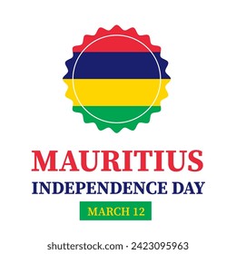 Mauritius Independence Day Typografie-Poster. Nationalfeiertag am 12. März. Vektorvorlage für Banner, Grußkarten, Flyer usw.