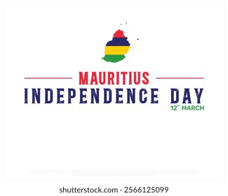 MAURITIUS Independence Day vector design on a white background with map flag, Typographic Design of MAURITIUS Independence Day, Mpa of MAURITIUS, Vector design of Mauritius national day 
